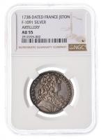 France. Silver Jeton, 1738. NGC graded AU55