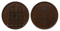 France. Cathedral of Paris Architectural Bronze Medal, 1842. Unc