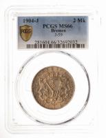 German States: Bremen. 2 Marks, 1904-J. PCGS graded MS66