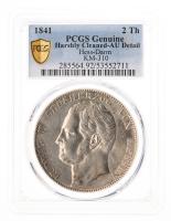 German States: Hesse-Darmstadt. 2 Taler, 1841. PCGS graded About Unc Detail (Harshly Cleaned)