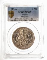 German States: Prussia. 3 Marks, 1915-A. PCGS graded MS67
