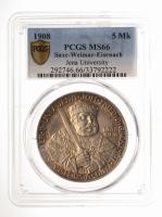 German States: Saxe-Weimar-Eisenach. 5 Marks, 1908. PCGS graded MS66