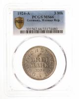 Germany. 3 Marks, 1924-A. PCGS graded MS66