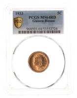 Guinea-Bissau. 5 Centavos, 1933. PCGS graded MS64 RD