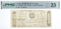 1837 15 Sous Canada, Distillerie de St. Denis, St. Denis, Quebec. PMG graded VF 25 Previously Mounted
