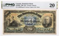 1909 $20 Canada, Dominion Bank, Toronto, Ontario. PMG graded VF 20