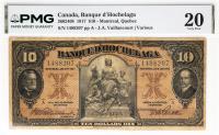 1917 $10 Canada, Banque d'Hochelaga, Montreal, Quebec. VF 20