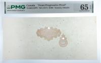 1917 $100 Canada "Front Progressive Proof" Toronto, Ontario. PMG graded Gem Unc 65 EPQ