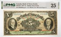 1929 $5 Canada Bank Of Nova Scotia, Halifax. PMG graded VF 25