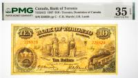 1937 $10 Canada, Bank Of Toronto, Toronto, Dominion Of Canada. PMG graded Choice VF 35 EPQ