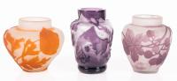 Three Beautiful Examples of Cameo Glass by &Atilde;&permil;mile Gall&Atilde;&copy; Including a Wheel Cut and Fired Vase