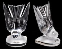Ren&Atilde;&copy; Lalique Pair of Swallow (Hirondelles) Crystal Bookends; Mint, Never Displayed, Each with Original Stickers and Lali