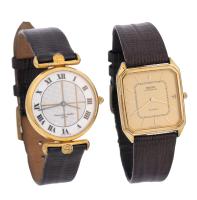 Two Vintage Men's Watches: Francesco Smalto and Seiko Lasalle Ultra Thin. Both Quartz Movements Keeping Perfect Time