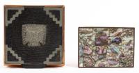 Two Strikingly Handsome Stash or Cigarette Boxes from Mexico. One in Gleaming Copper with Incan Design, the Other in Mot