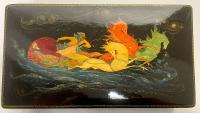 Superior Russian Lacquer Box from Palekh purchased in the 1970's, Russian Folklore Tale