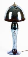Correia Art Glass Lamp: Pulled Feather Iridescent Lamp ca. 1980