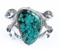 Huge Single Nevada Turquoise and Openwork Cuff, a Superstar Navajo Cuff