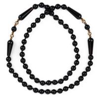 Simple and Classic Ladies Polished Onyx Necklace