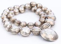 Remarkable 90% Silver Bead Necklace and Pendant made Entirely from Old US Coins