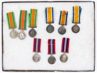 Collection of British War Medals Including Four Having Profile of King George V in Sterling Silver