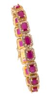 A Beautiful Vermeil, Diamond and Treated Ruby Bracelet Perfect for Elegant Evenings Out