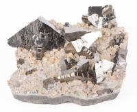 Excellent Cabinet Specimen of Galena Crystals in Light Gray Matrix