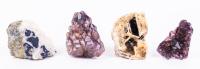 Four (4) Fine Cabinet Specimens: Mica, Lazurite and Two of Amethyst