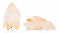 Two Golden Tipped Transparent Quartz Specimens with Terminated Crystals, Pakistan