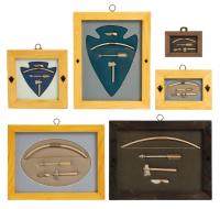 Appealing Native American Miniature Bows, Arrows, Knives and Tomahawks all Handmade in Incredible Detail