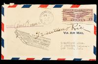 Grantland Rice: "Dean of Sportswriters" Autographed First Airmail Flight, 1930 In Hall of Fame by Baseball Writers Assoc