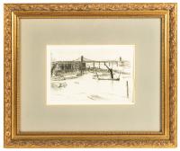 James Abbott McNeil Whistler. "Old Hungerford Bridge" Etching and Dry Point
