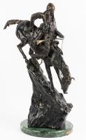 Frederick Remington. "Mountain Man" Patinated Bronze on Marble