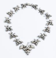 Ladies Charming, Sterling Silver Grape Cluster Necklace