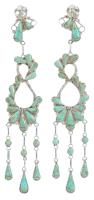 Superior Sterling Silver and Turquoise Dangle Earrings