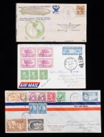 1930's Group 10 Airmail/Flight Covers (3 addressed to Clara Adams)