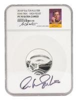 Scarce, 5 Ounce Star Trek Silver Medal, NGC Holder, Proof 70 Ultra Cameo Signed Twice by William Shatner, The Tag as wel