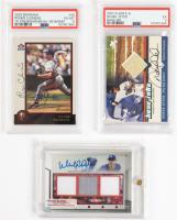 Three Signed Baseball Cards Two with Swatches: Derek Jeeter, Walker Buehler and Roger Clemens