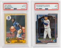 Two Baseball Cards: 1987 Bo Jackson and 2024 Yoshinobu Yamamoto