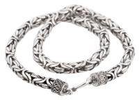 Striking, Sterling Silver Byzantine Style, Box Link Necklace of Impressive Weight