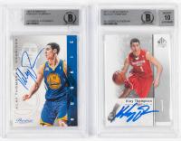 Klay Thompson: Two Signed Cards, 2011-12 #23 Rookie Card Authentic Grade 10, 2012-13
