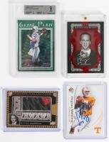 Peyton Manning: Four (4) Unusual/Limited Edition Sports Cards, SP Authentic Signed, Two Master Collections & 1998 Leaf R