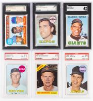 Willie Mays 1967 Topps #200 SGC Grade 4 VG-EX Plus 5 Other Cards from the 1960s. Six Baseball Cards from the 1960s