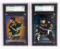 Mario Lemieux, 1993-94 Topps Stadium Club #16 SGC Grade 8 PLUS 1994-95 Topps Stadium Club #1 SGC Graded 10 GEM