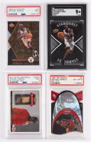 Michael Jordan: Four Special Edition Cards Including 1997 Spx Sample Michael Jordan Die-Cut #5 PSA Grade 5, 2001 MJ Salu