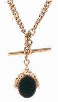 Stunning Vintage Pocket Watch Chain with Premium Fob Hallmarked 575 London's Equivalent at the Time to 14K Yellow Gold