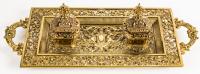 Elaborate, Vintage, Brass Pen and Ink Tray in Exceptional Condition