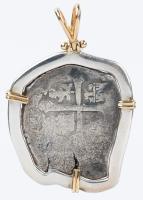 A Striking Pendant for the Man or Woman. An Authentic 2 Cob from the 17th Century, Spain