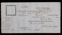 Benjamin Lincoln, Customs Certificate Dated 1804, 55 Gallon Cask of Wine, First Secretary of War, Near Pristine Conditio