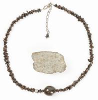 Meteorite Jewelry Necklace With Oval Bead