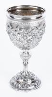 Magnificent Sterling Silver Antique Goblet or Kiddush Cup with Phenomenal Repousse Work Dated 1880 with 925/1000 Hallmar
